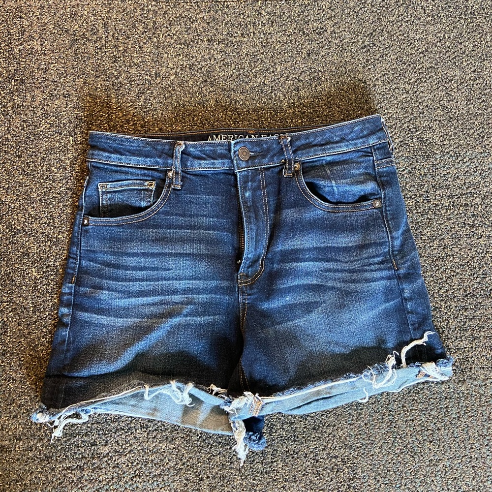 American eagle super high rise shortie jean shorts